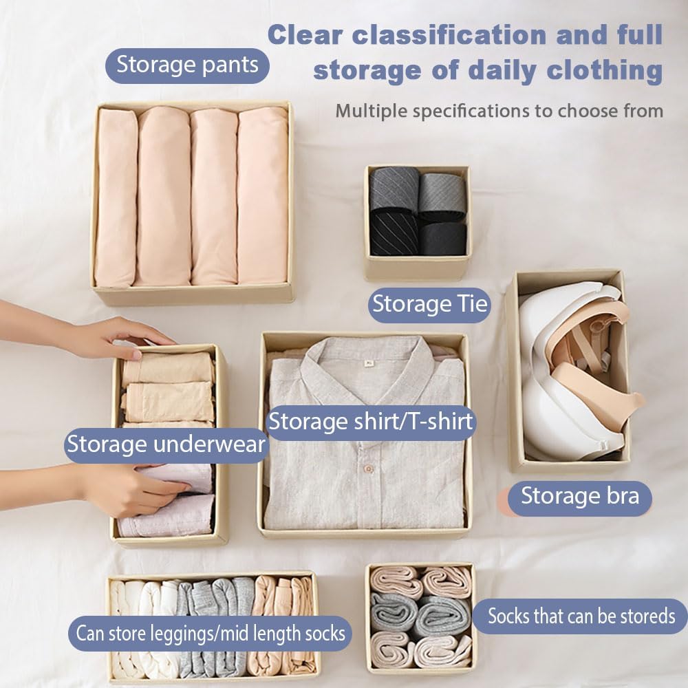 Clothing Drawer Organizer – 6-Piece Foldable Drawer Divider Storage Set for Bedroom