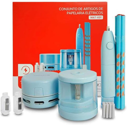 Electric Stationery Set – Complete Office & Home Kit with Electric Stapler, Hole Punch & Pencil Sharpener