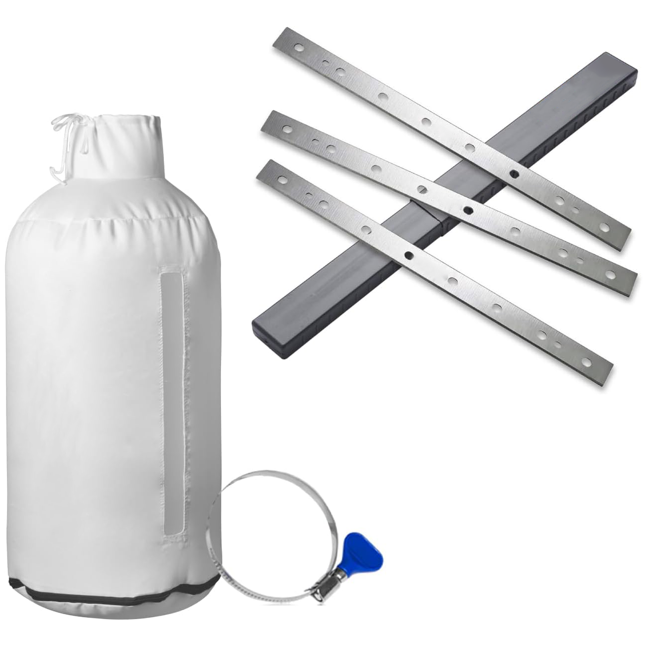 Dust Collection Bag with 4-Inch Keyed Hose Clamp – 30 Micron Filter for Planers & Collectors