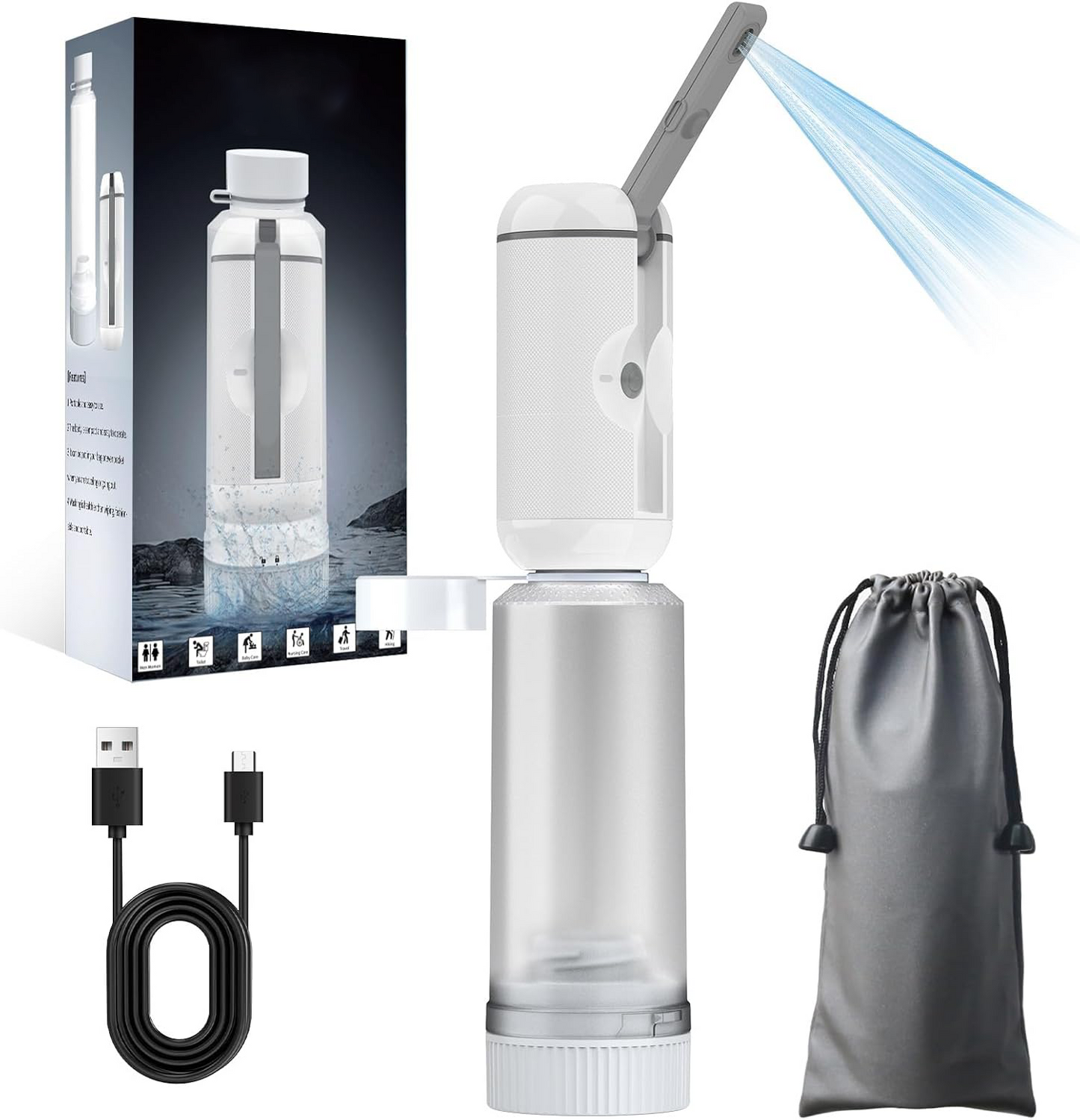 Portable Bidet for Travel – Rechargeable Handheld Sprayer Waterproof, High Pressure for Personal Hygiene