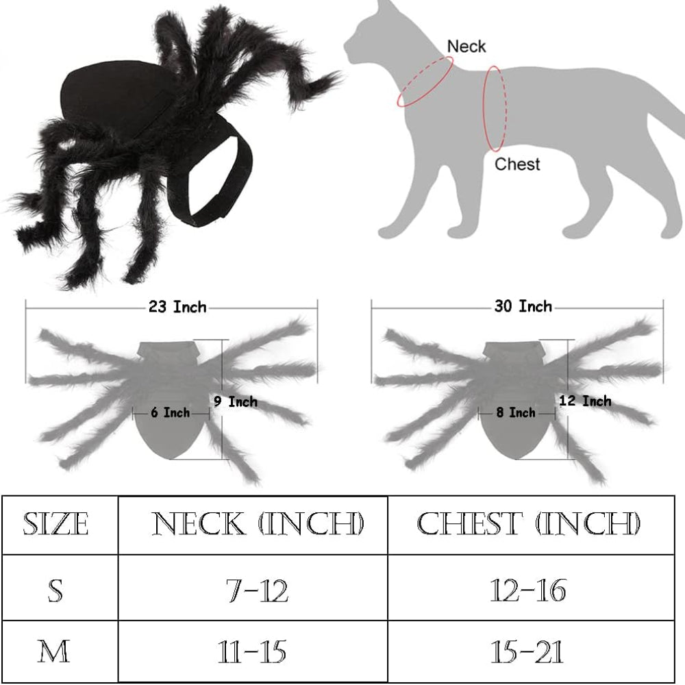 Spider Dog Costume for Halloween – Adjustable & Realistic Spider Outfit for Pets