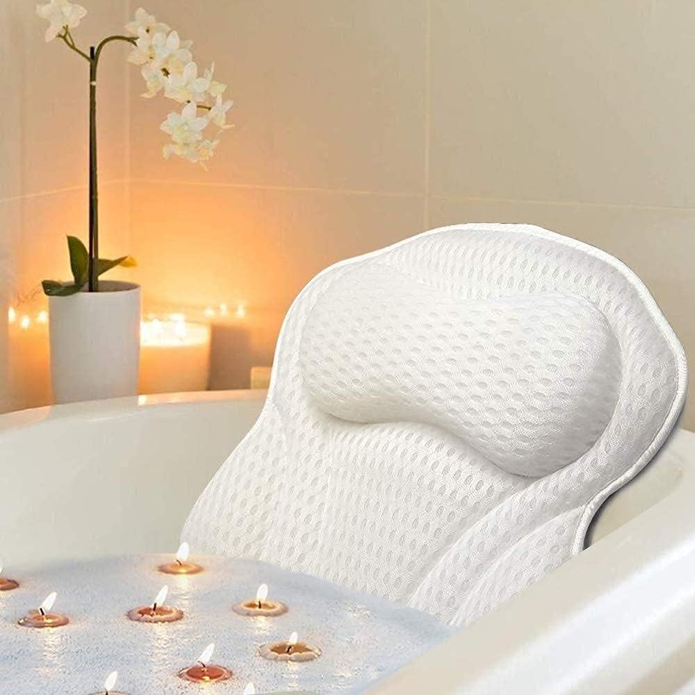 Full Body Bathtub Pillow – 51" × 16" Thickened Spa Mat with Laundry Bag