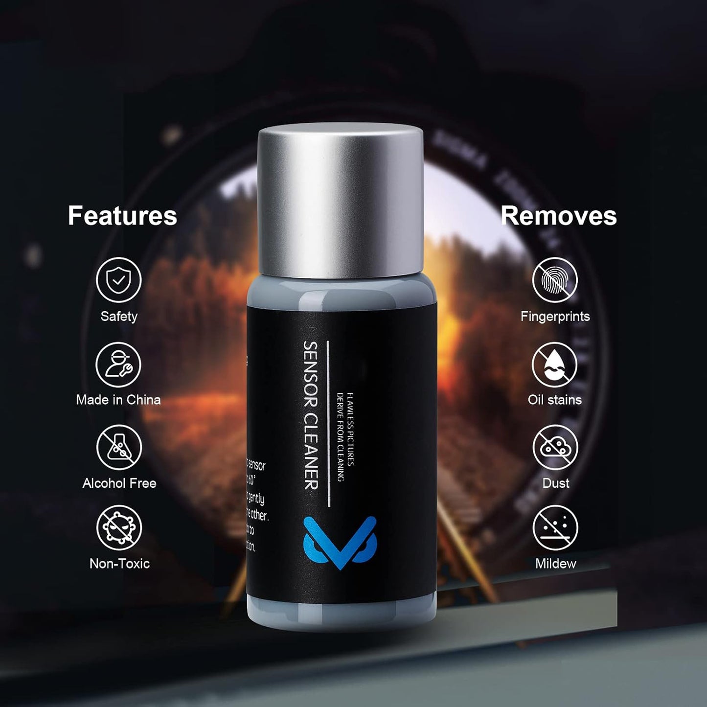 Full-Frame Camera Cleaning Kit – 12 Sensor Cleaning Swabs + 10ml Cleaning Solution