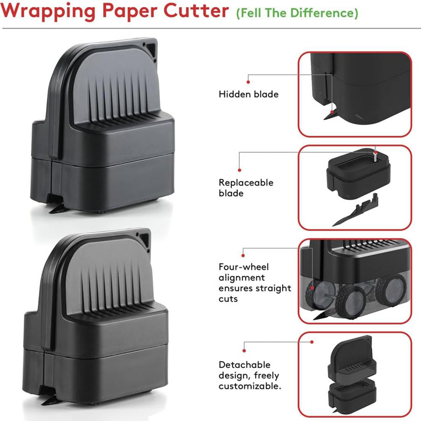 2Pcs Wrapping Paper Cutter