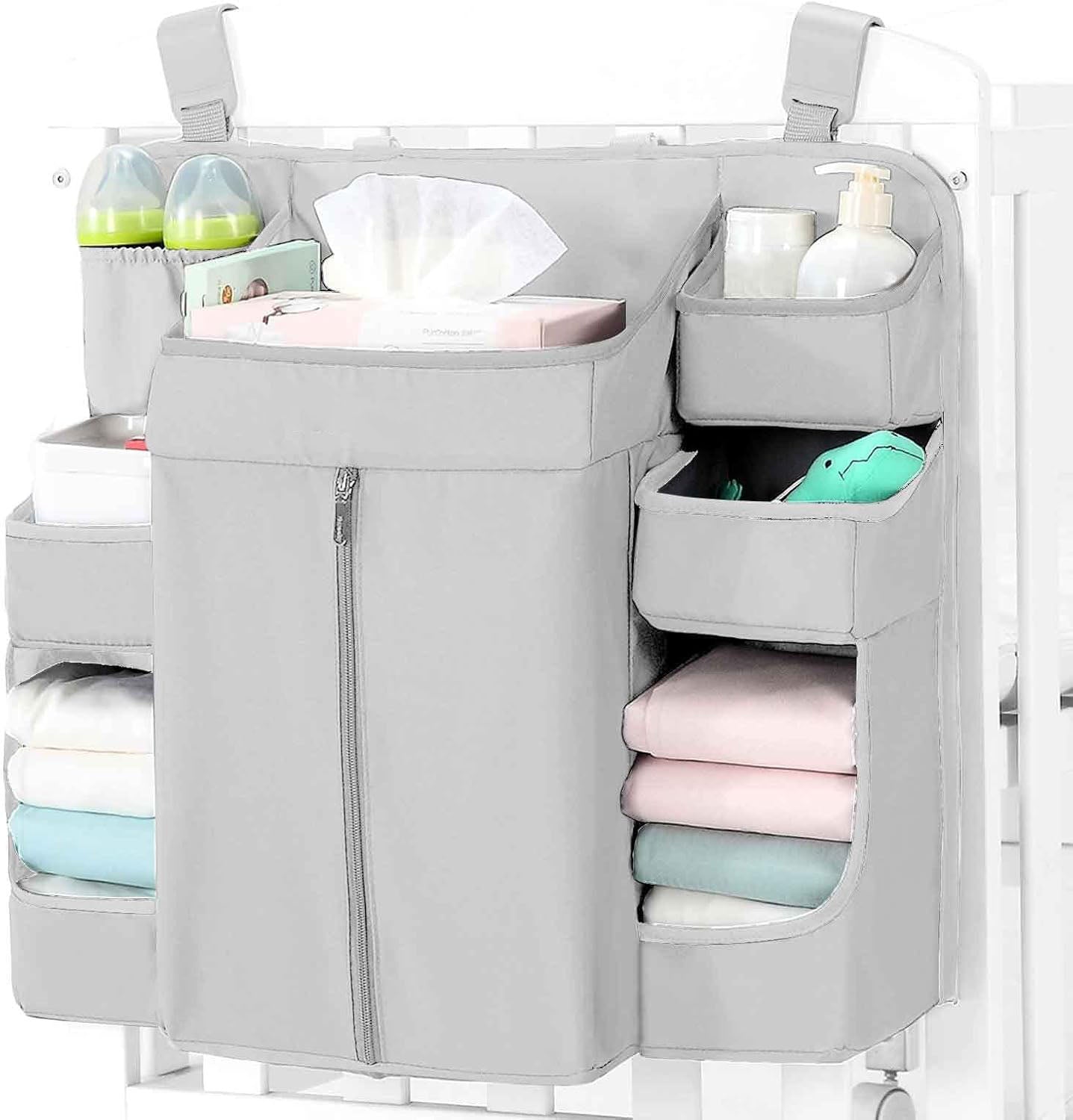 Diaper Organizer – Hanging Diaper Caddy for Changing Table & Crib | Baby Nursery Storage Organizer