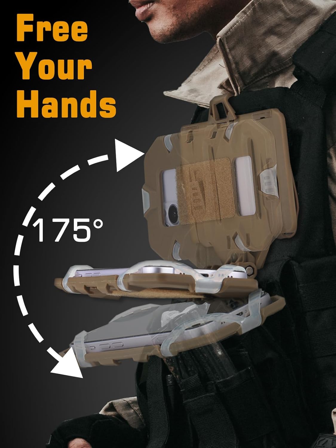 Tactical Chest Phone Mount – Secure Silicone-Grip for 4.7–6.7" Phones