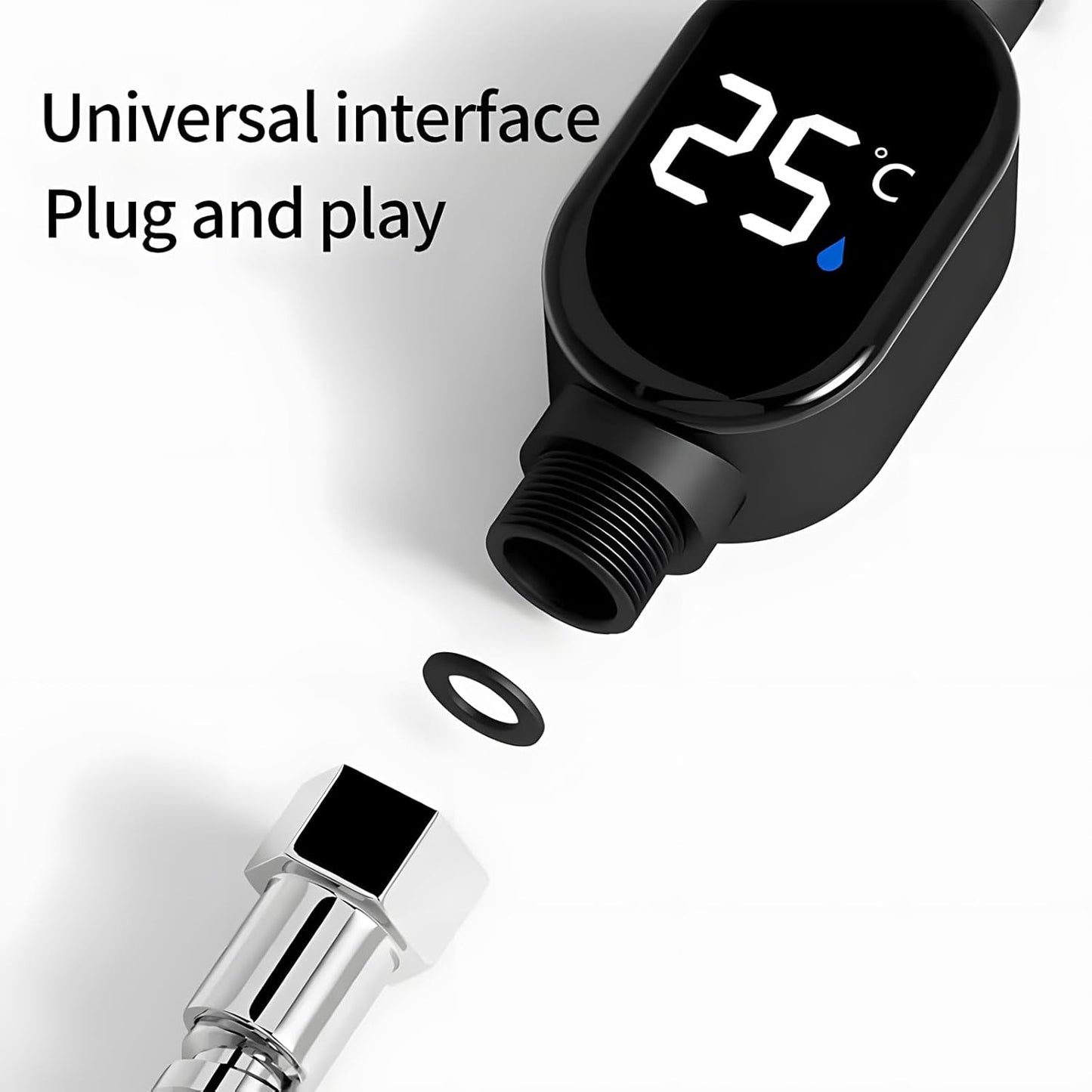 Waterproof Smart Digital Shower Thermometer – LED Display for Safe Bathing