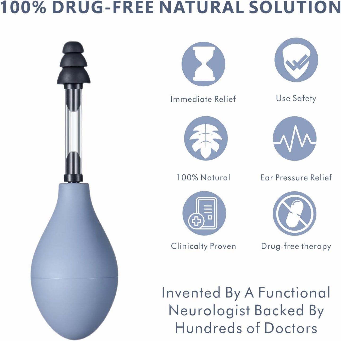 Ear Pressure Relief Device – Natural Solution for Migraine, Headache & Airplane Ear