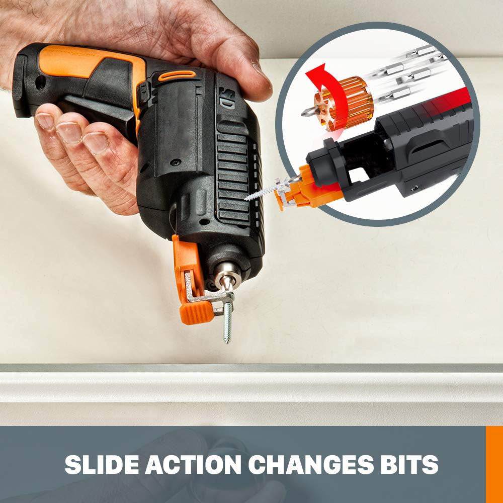 Rechargeable Cordless Electric Screwdriver Kit with Quick-Change Bit Cartridge, 6 Driver Bits