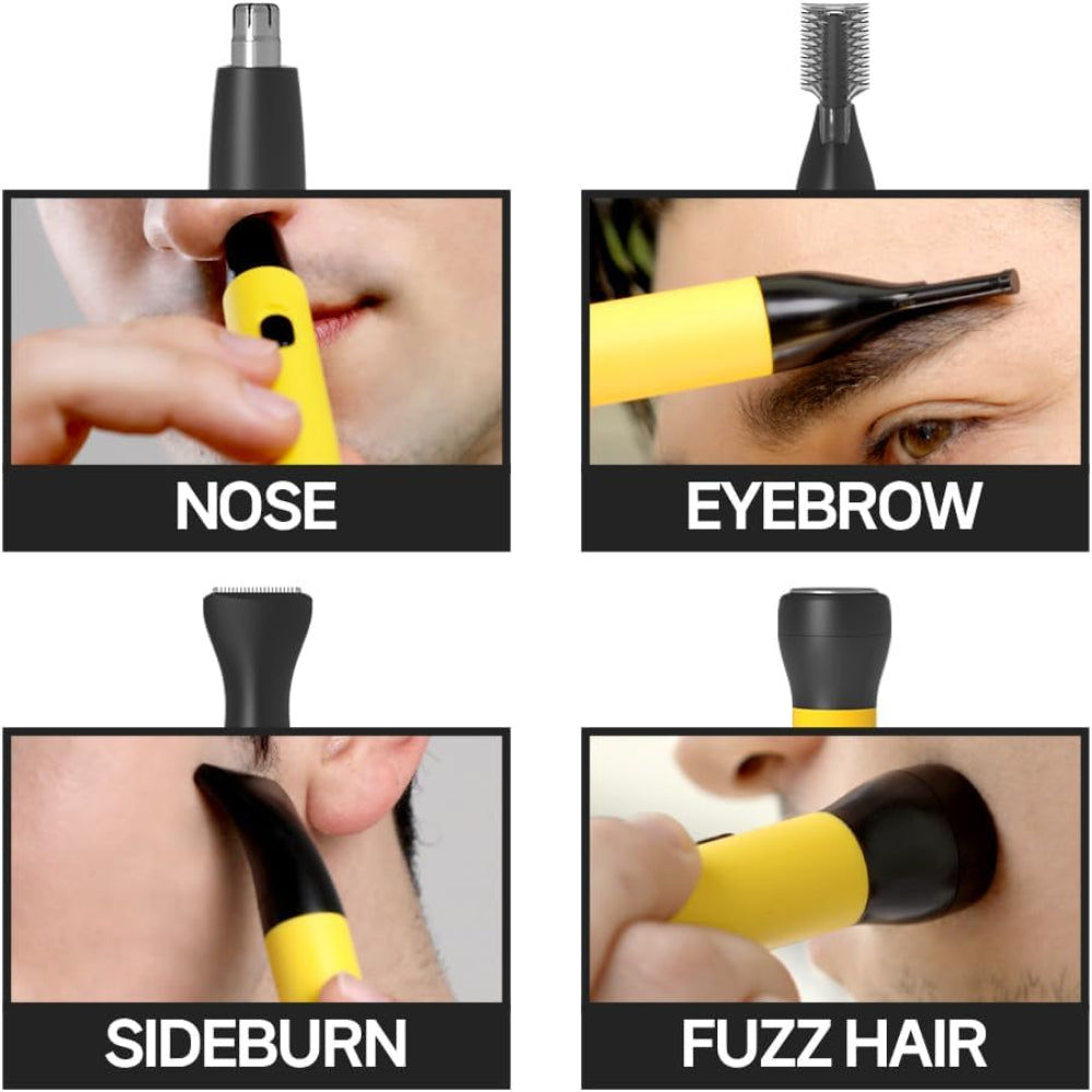 Men’s Nose & Ear Hair Trimmer – 4-in-1 Rechargeable Grooming Kit with 10,000 RPM Motor