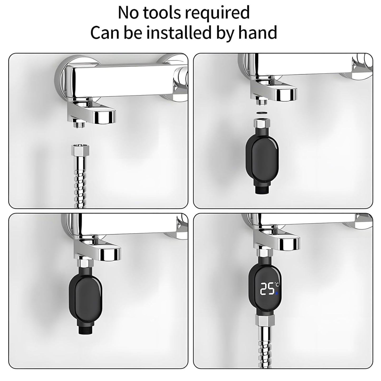 Waterproof Smart Digital Shower Thermometer – LED Display for Safe Bathing