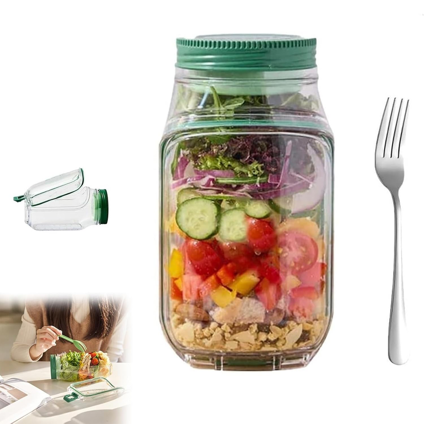 Salad Jar – Portable Leak-Proof Layered Container