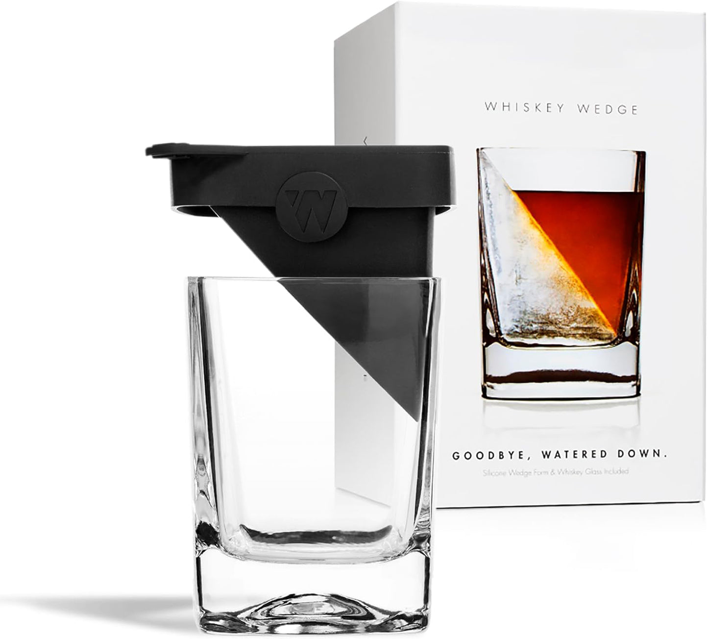 Whiskey Wedge Glass – Premium Old-Fashioned Glass with Silicone Ice Mold