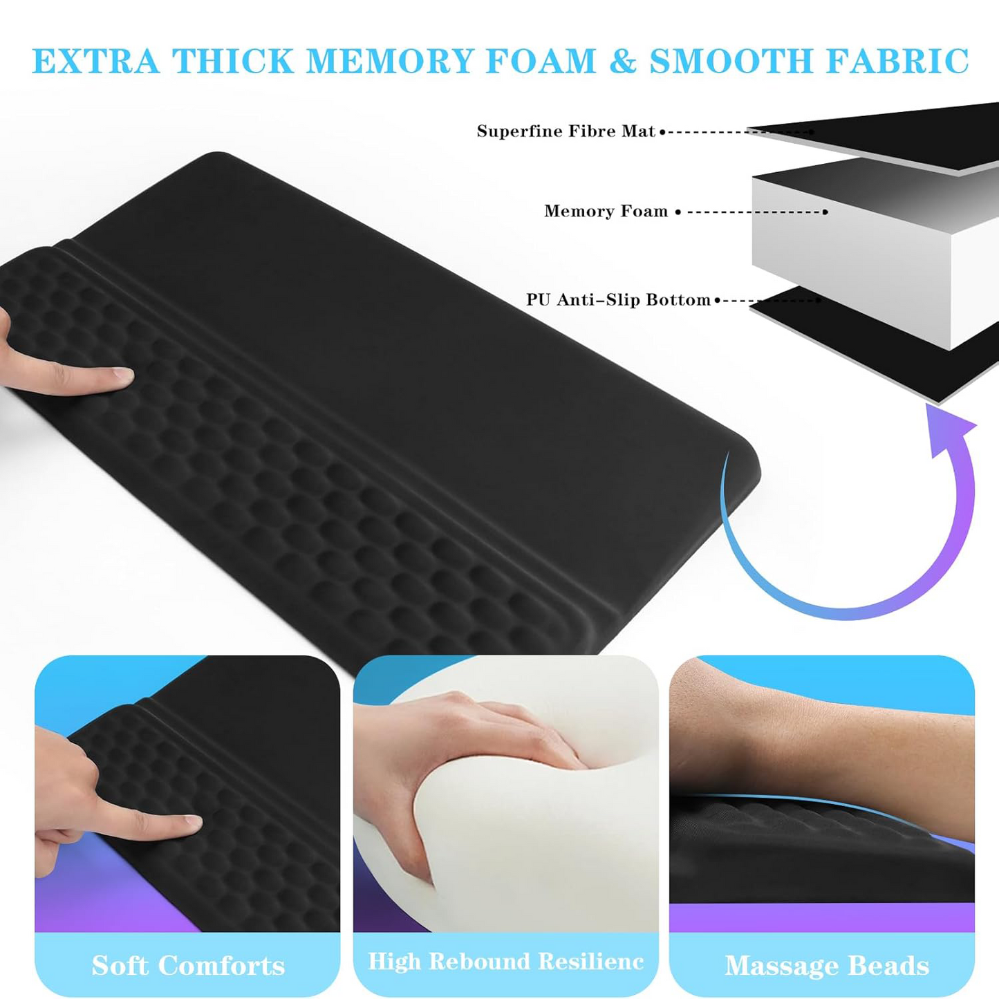 Ergonomic Keyboard Stand with Wrist Rest – Adjustable Typing Support for Home & Office