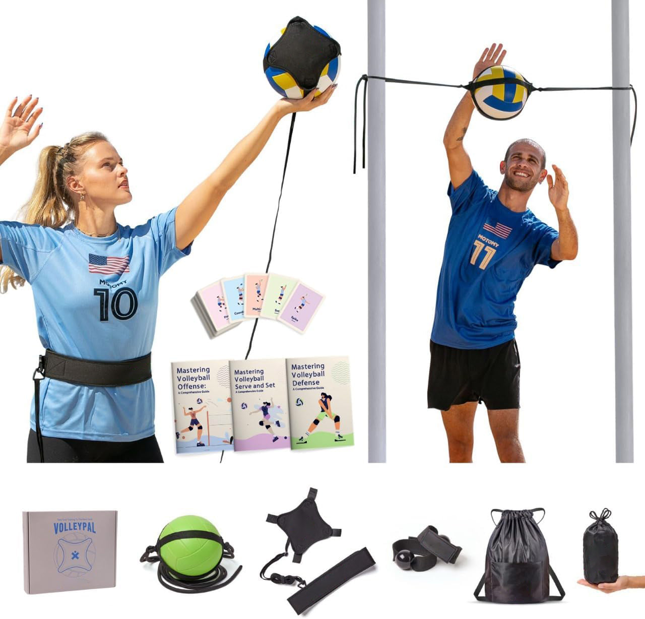 Volleyball Training Aid – Solo Rebound Trainer for Serving, Spiking, Setting & Passing