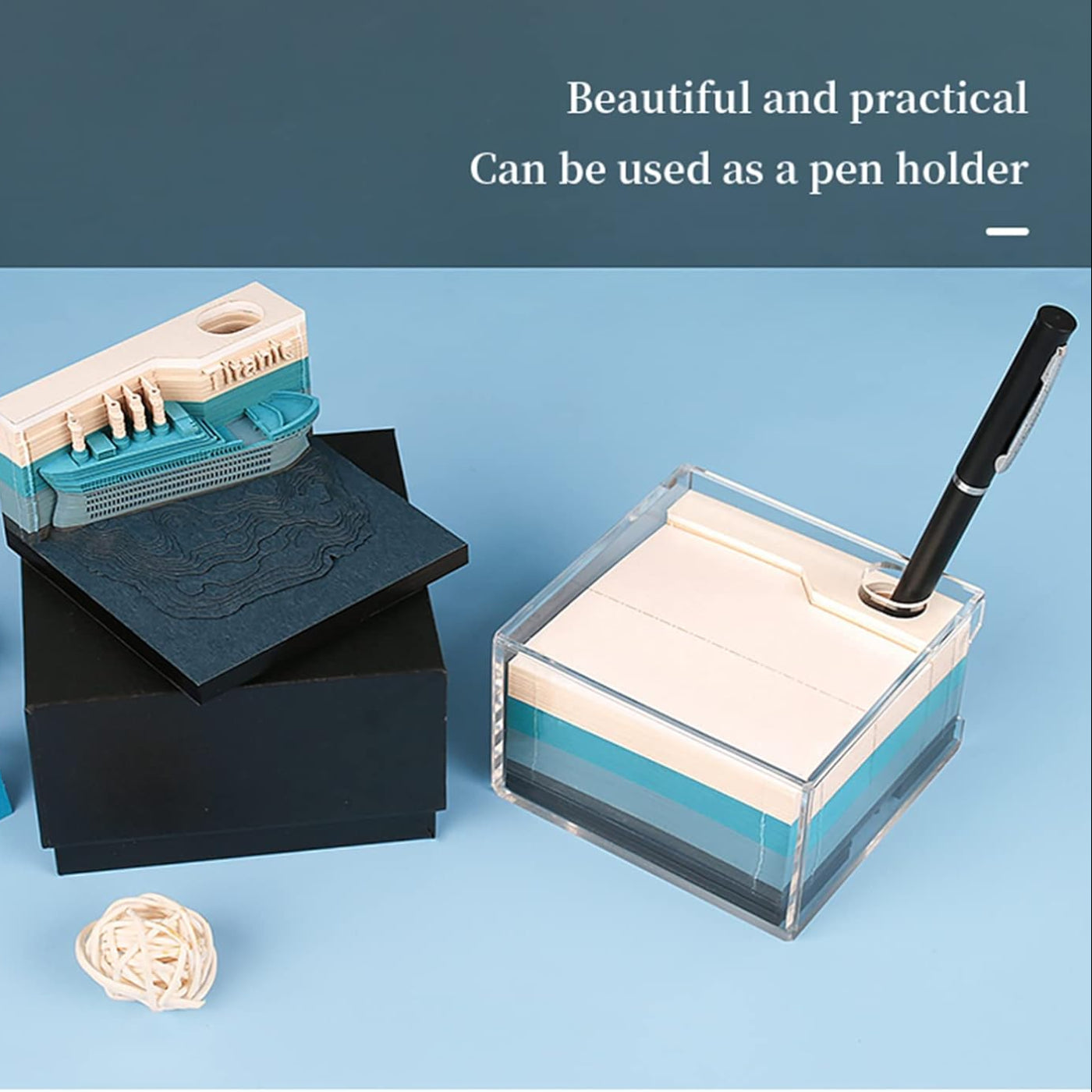 Titanic 3D Sticky Note Pad with LED Light – DIY Paper Art Desk Decoration & Gift