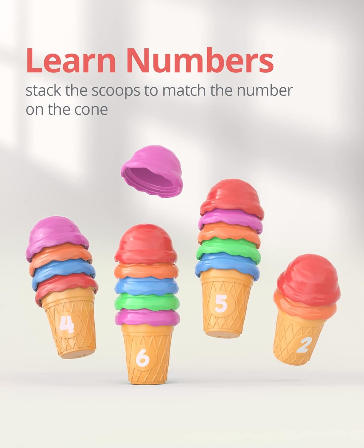 Counting Ice Cream Cones – Fun Hands-On Math Learning Toy