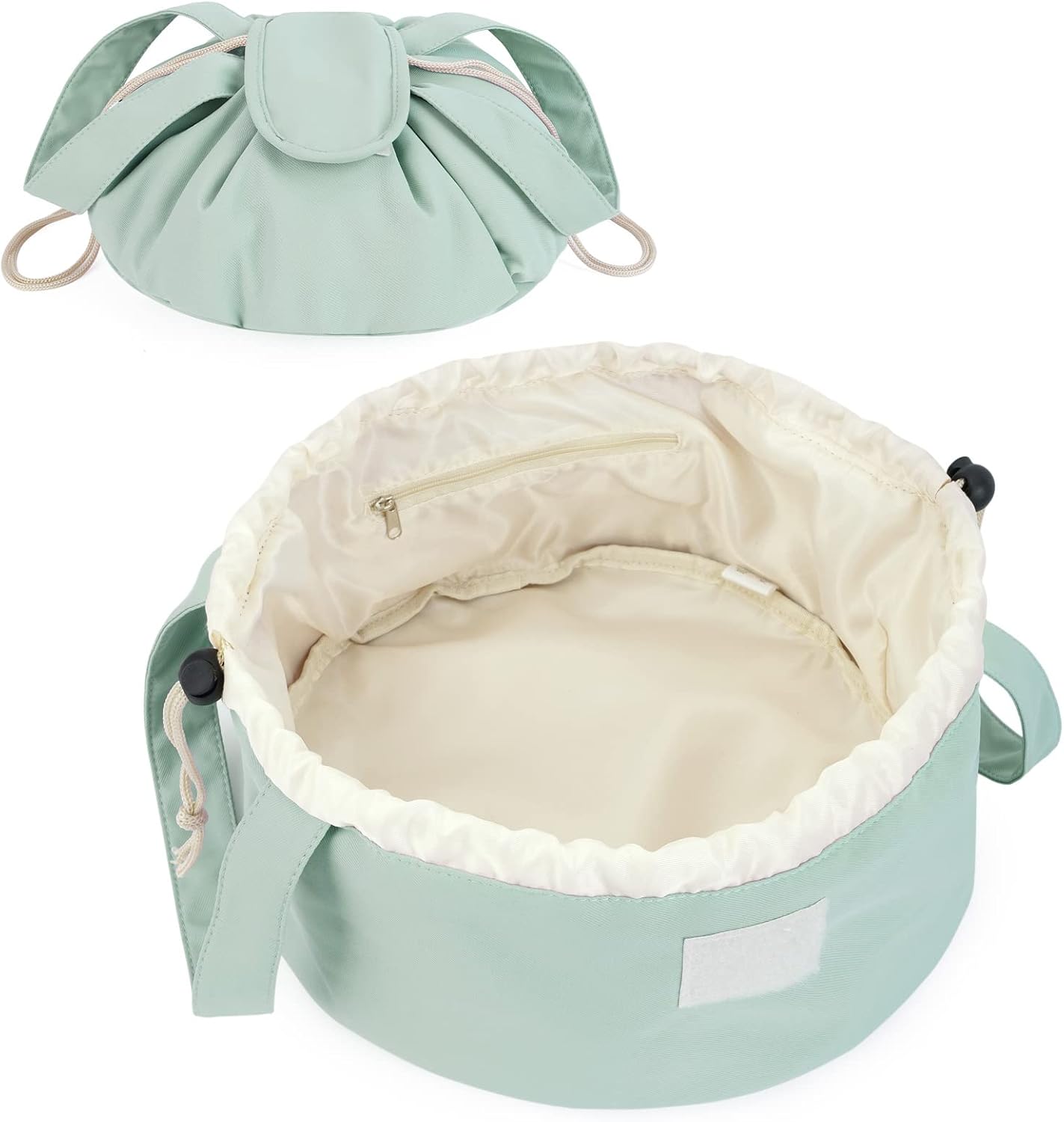 Drawstring Bucket Makeup Bag – Large Capacity Cosmetic Organizer for Toiletries & Travel