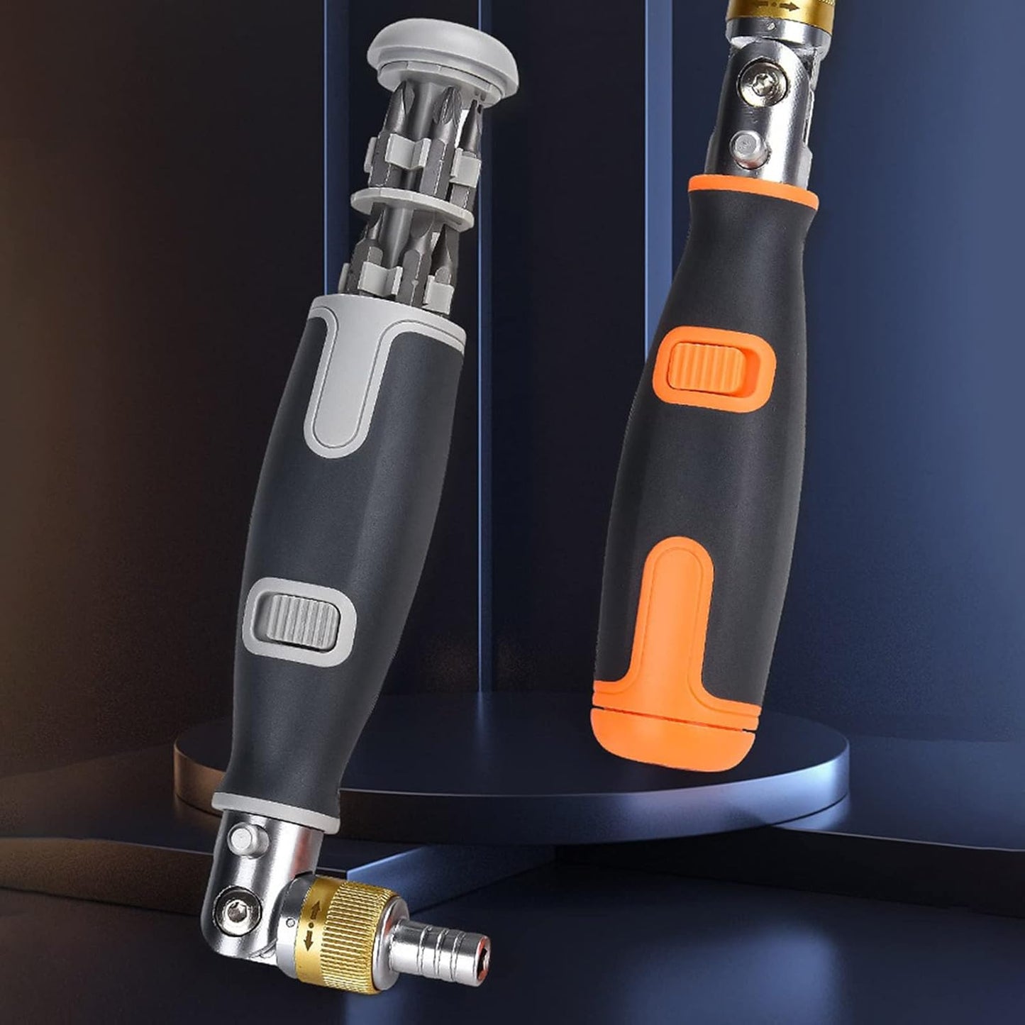Multi-Function Rotating Screwdriver – Built-in Bit Design | 180° Rotating Handle, Portable for Daily Use, Ideal for Home and Outdoor Repairs
