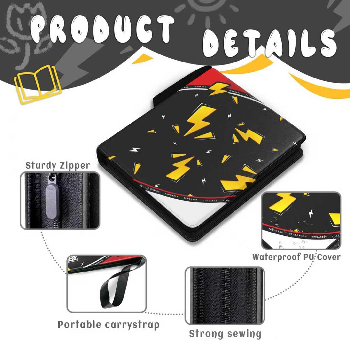 Trading Card Binder – 400 Pocket 4-Pocket Album