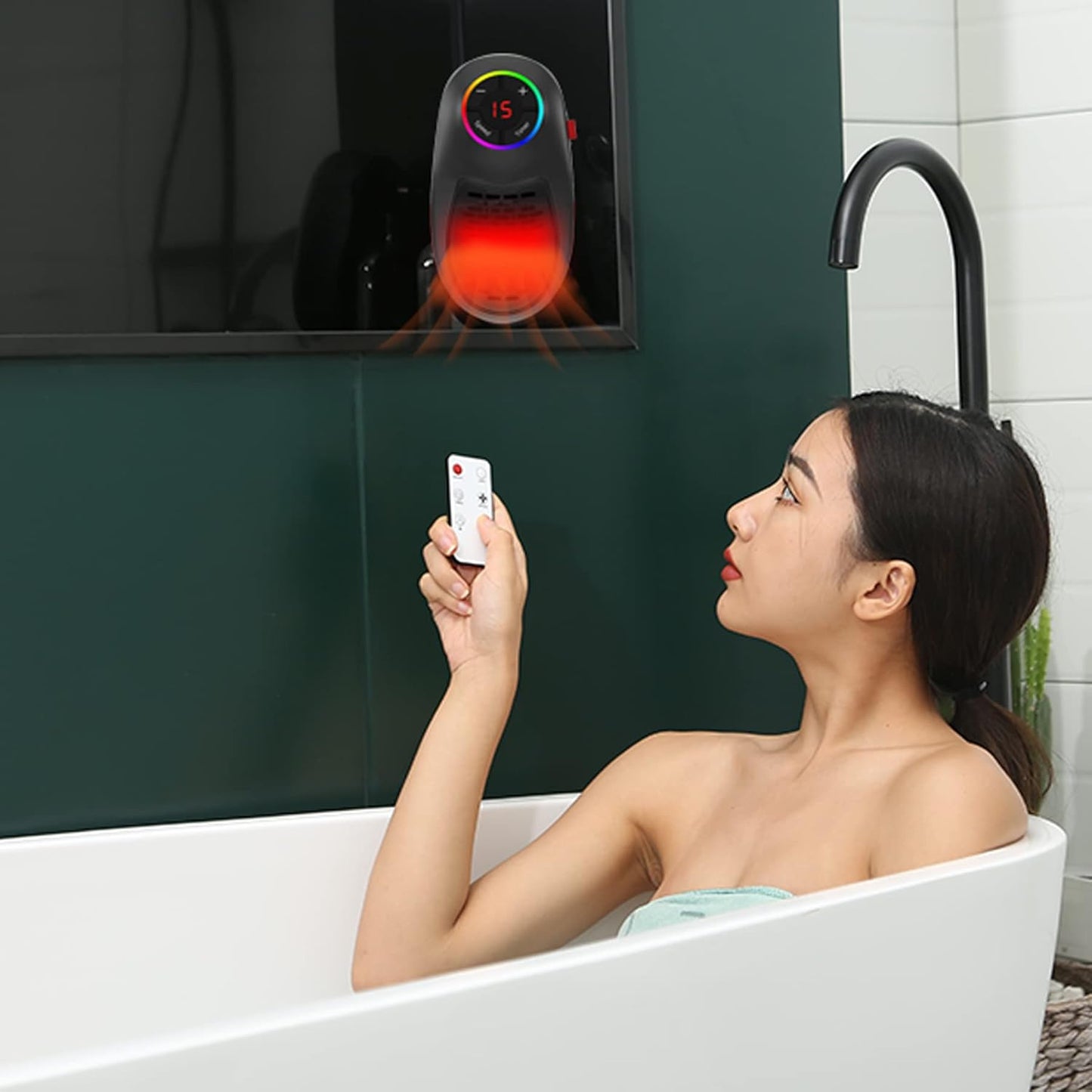 Plug-in Ceramic Heater 1000W – Portable, Energy-Saving, with Timer & Adjustable Thermostat