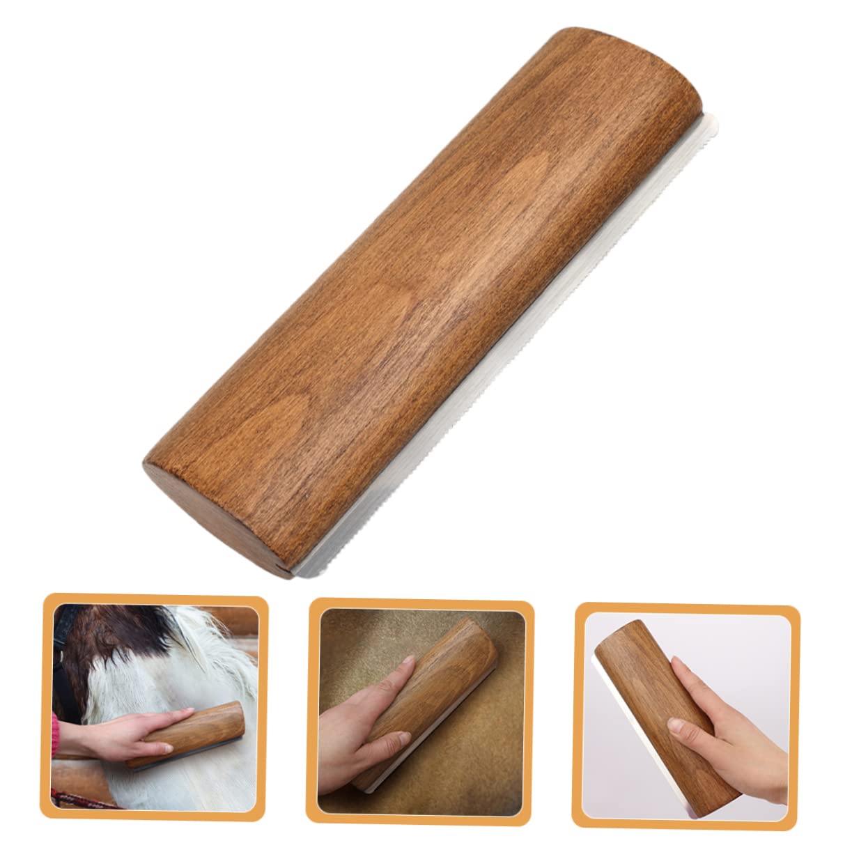 Wooden Handle Horsehair Brush – Portable Grooming Tool for Horses, Pets, and Livestock