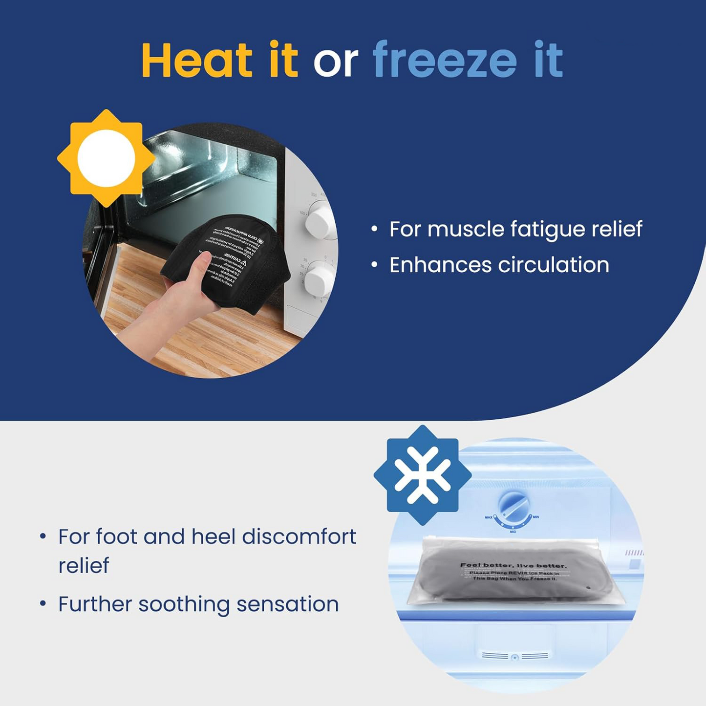 Reusable Heel Ice Pack – Hot & Cold Therapy Gel Wrap for Heel Spurs, Plantar Fasciitis & Foot Pain Relief (2 Pack)