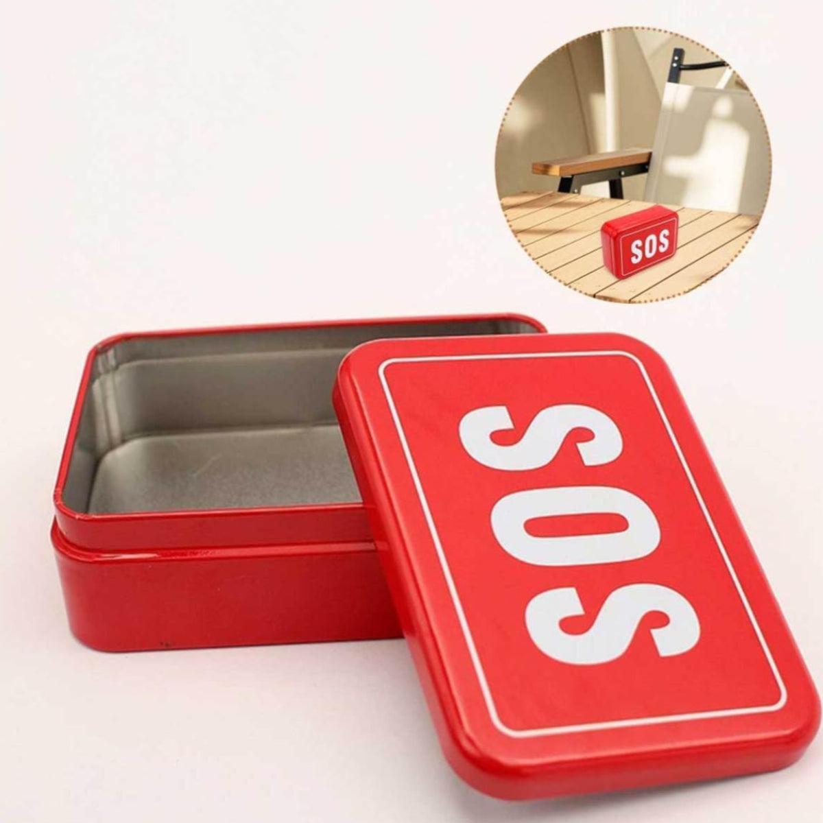 Emergency Survival Kit – Multi-Tool Set with Compass &amp; LED Flashlight in Portable Red Case