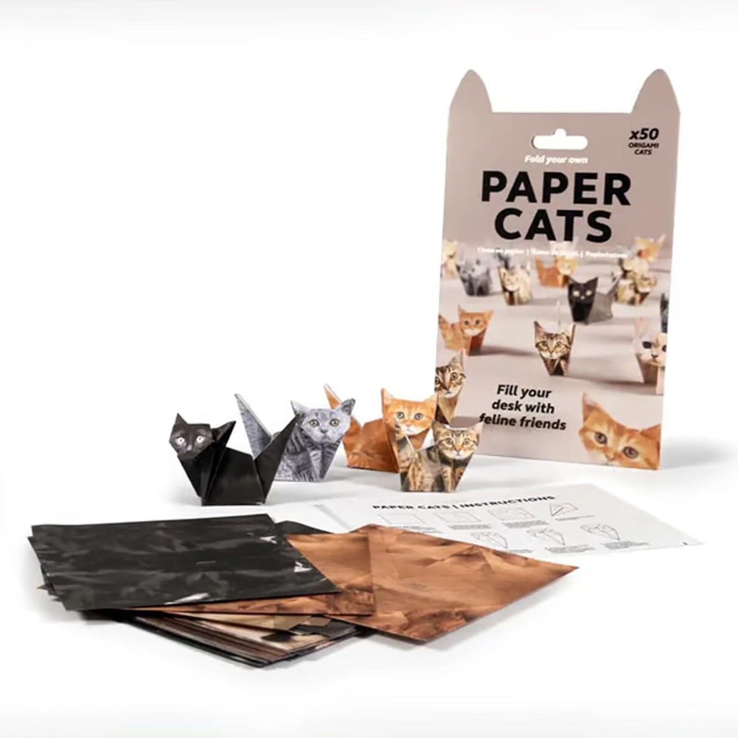 DIY Paper Cat - 50 Sheets of DIY Foldable Cute Cat Designs for Fun Craft Activities