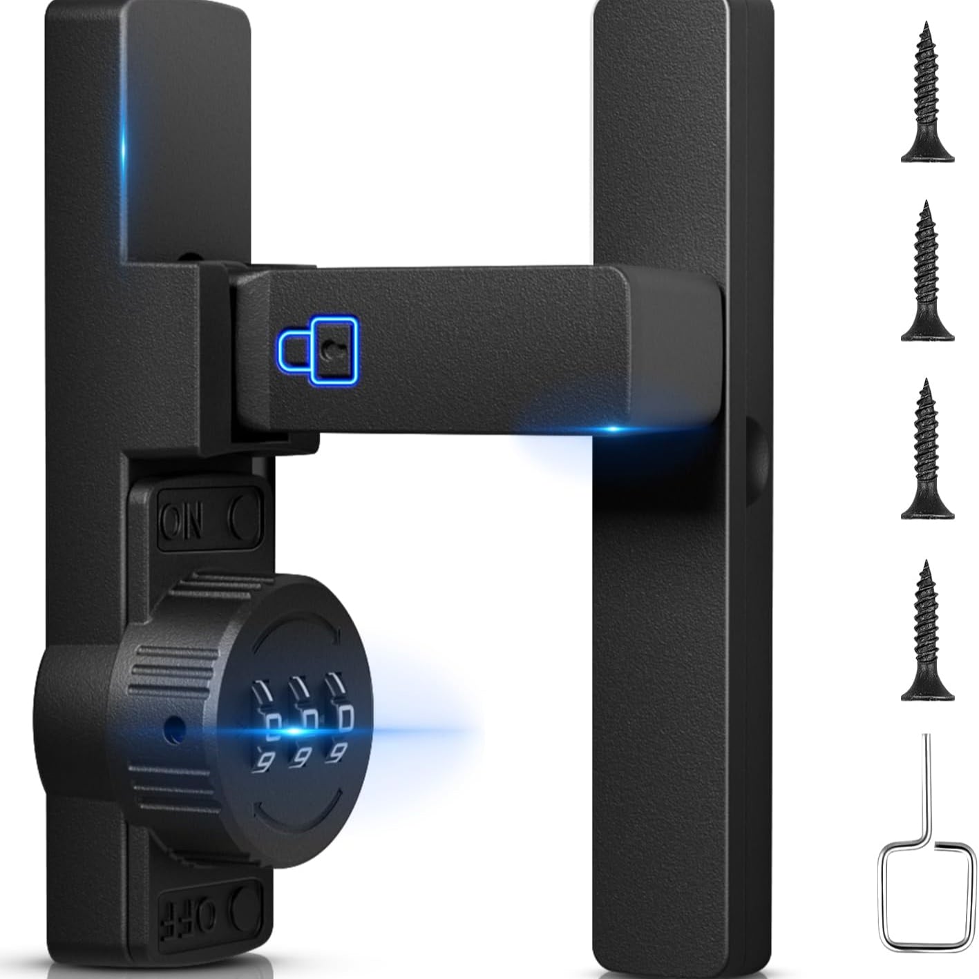 180° Heavy Duty Barn Door Lock – 3-Digit Mechanical Password Latch with Luminous Flip Lock