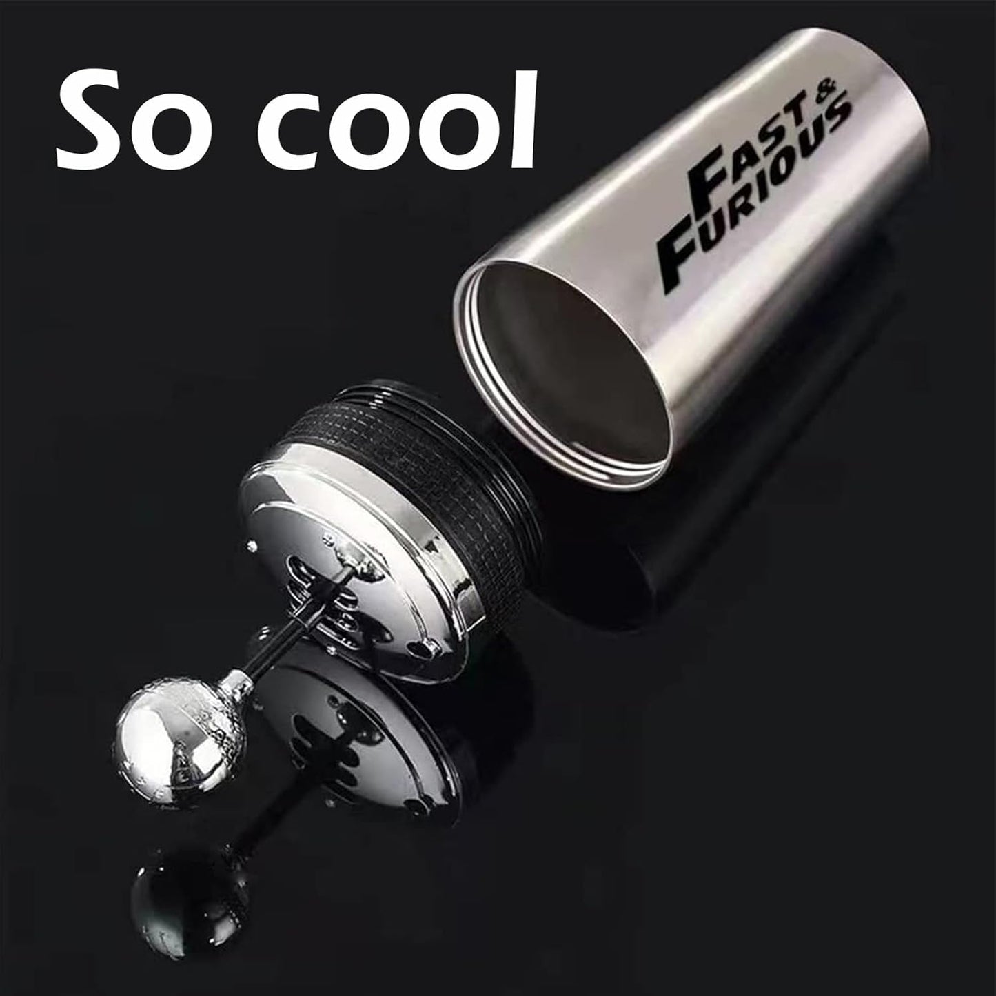 Steel Insulated Bottle – 500ml Fun Gear-Shifter Design Travel Mug