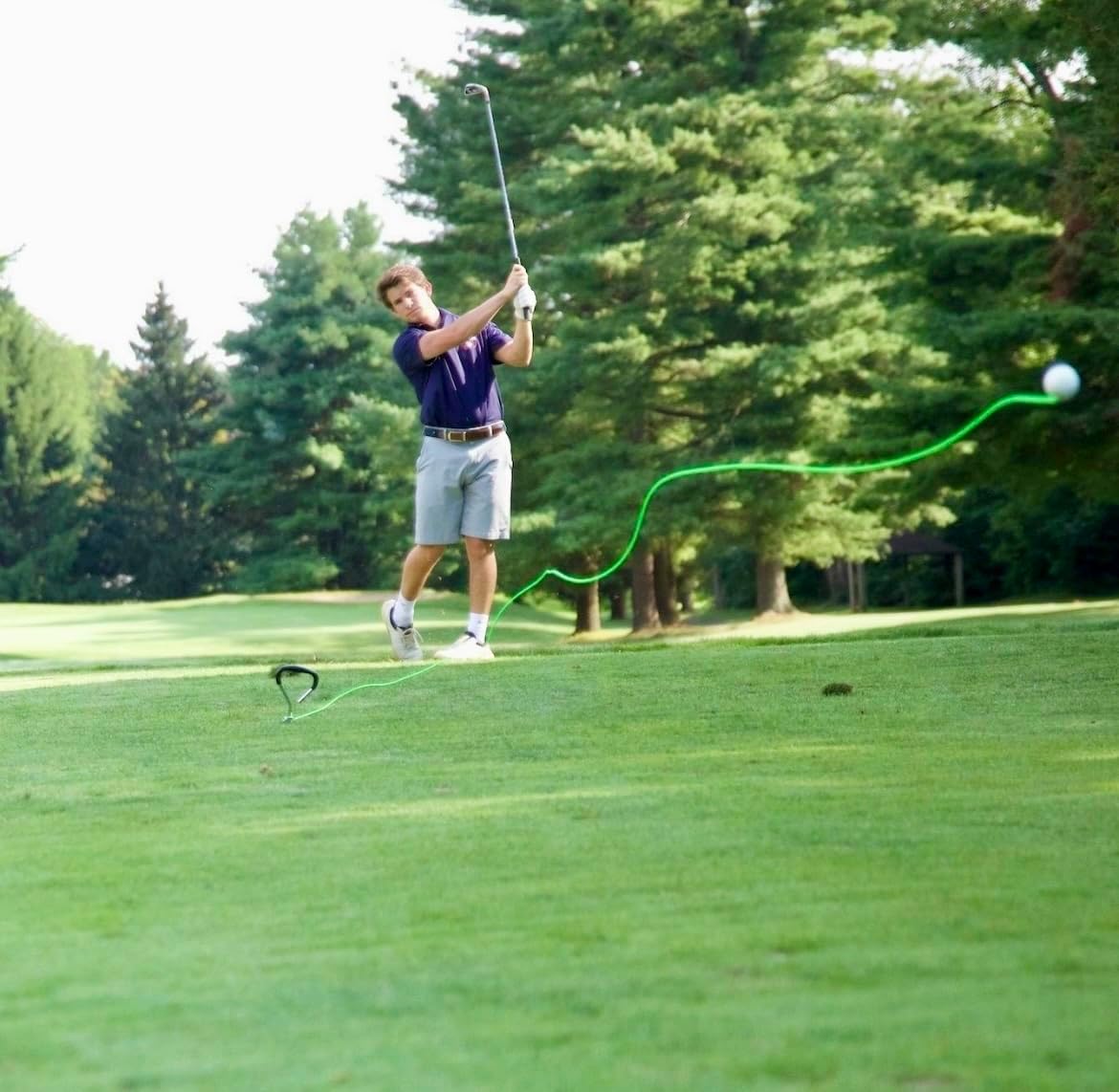 Golf Swing Training Aid – Practice with Real Golf Balls Using Driver & Irons