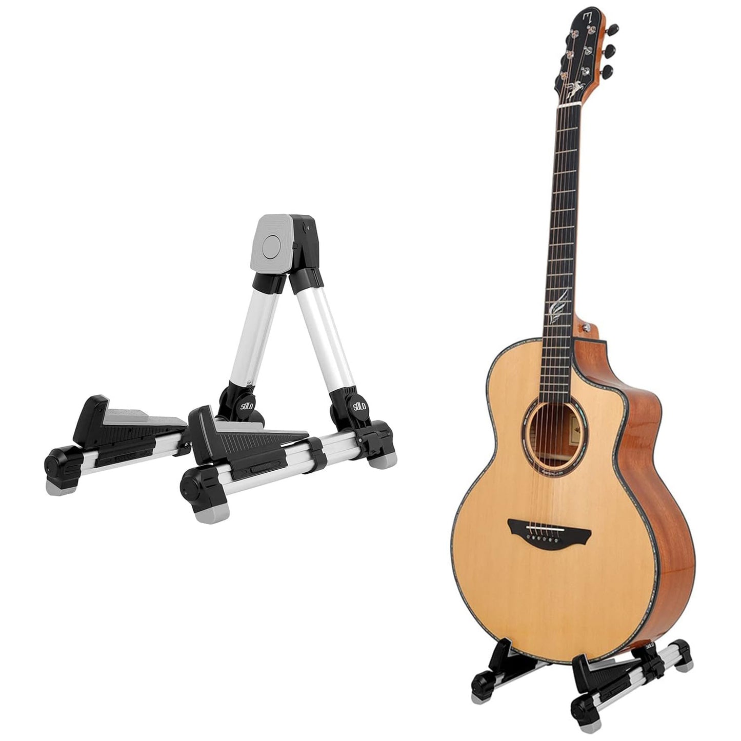 Multifunctional Aluminum Alloy Guitar Stand with Bluetooth Speaker & USB Charging