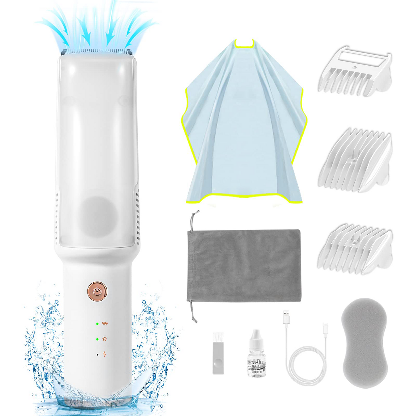 Baby Hair Clipper with Vacuum – Waterproof, Cordless, Low Noise Haircut Kit for Infants & Kids