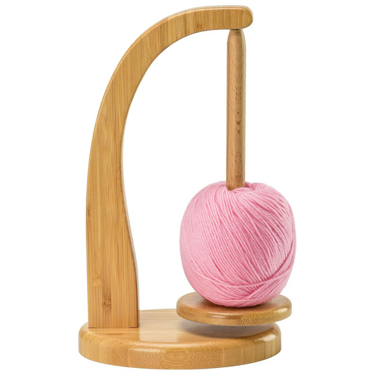 Wooden Yarn Spinner – Smooth Rotating Yarn Holder for Knitting and Crocheting Lovers
