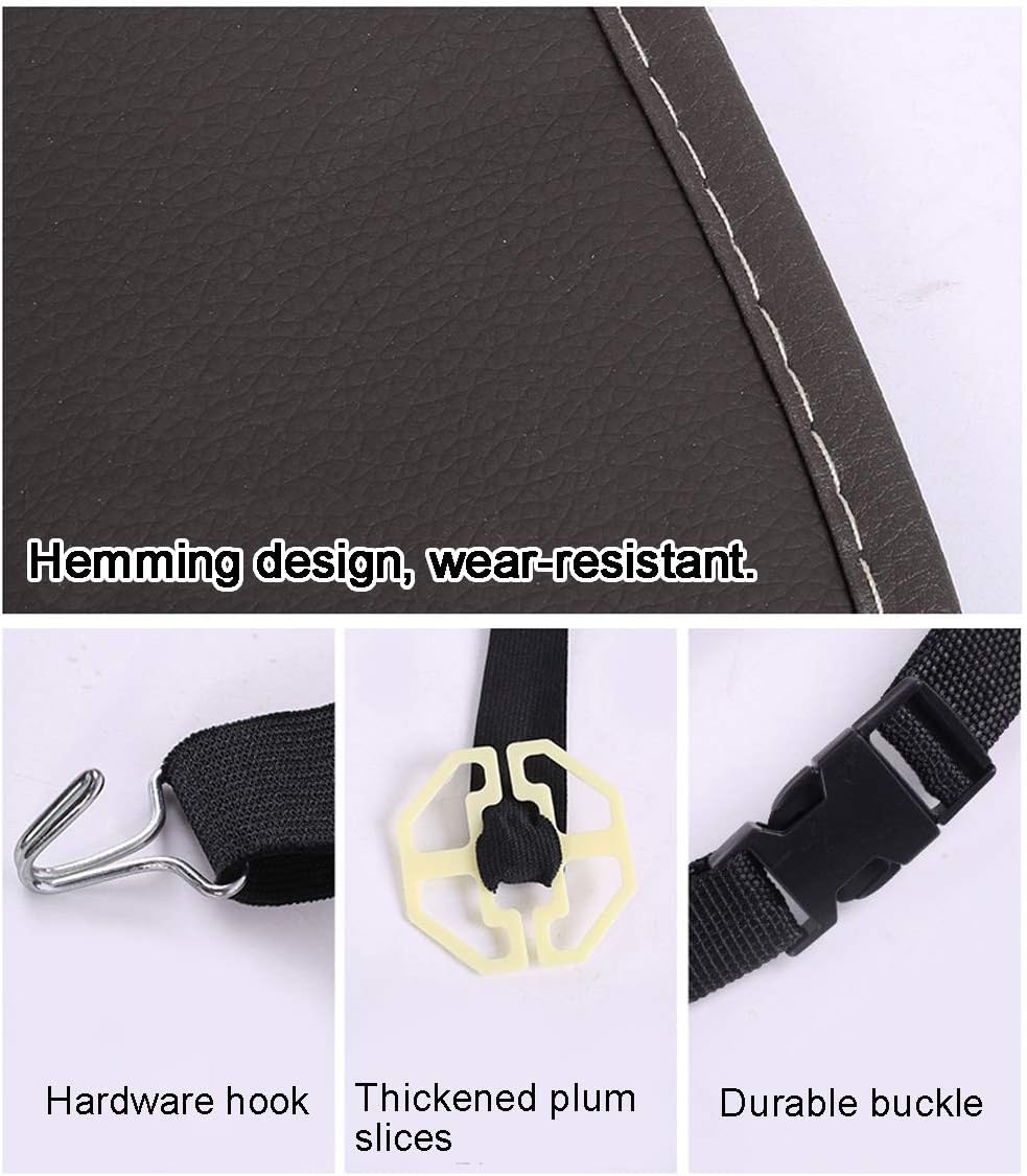 Car Back Seat Organizer with Foldable Tray Table – PU Leather Car Seat Protector & Storage Bag