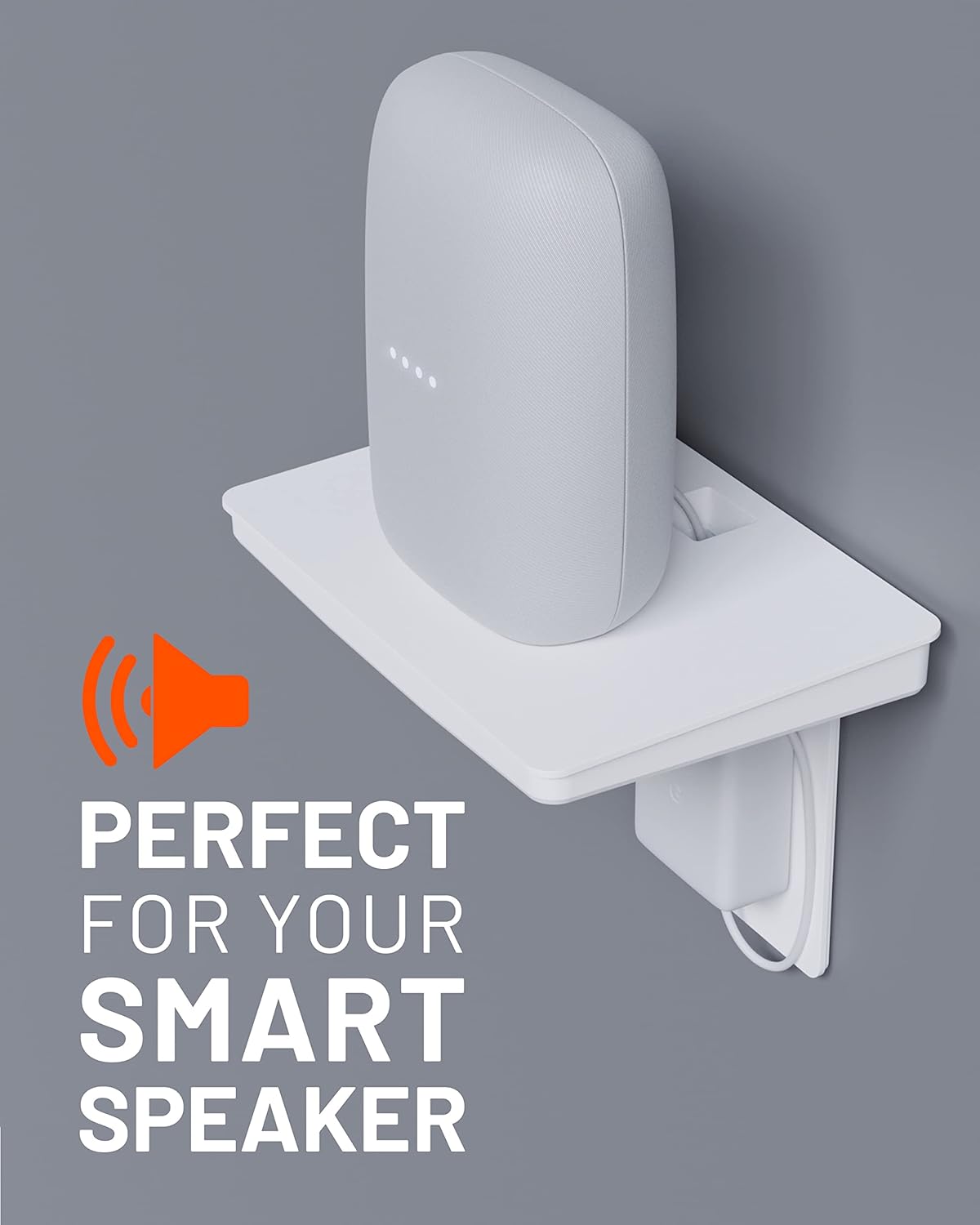 Wide Outlet Shelf – New Generation Design with Built-In Cable Storage & Extra Space for Large Plugs