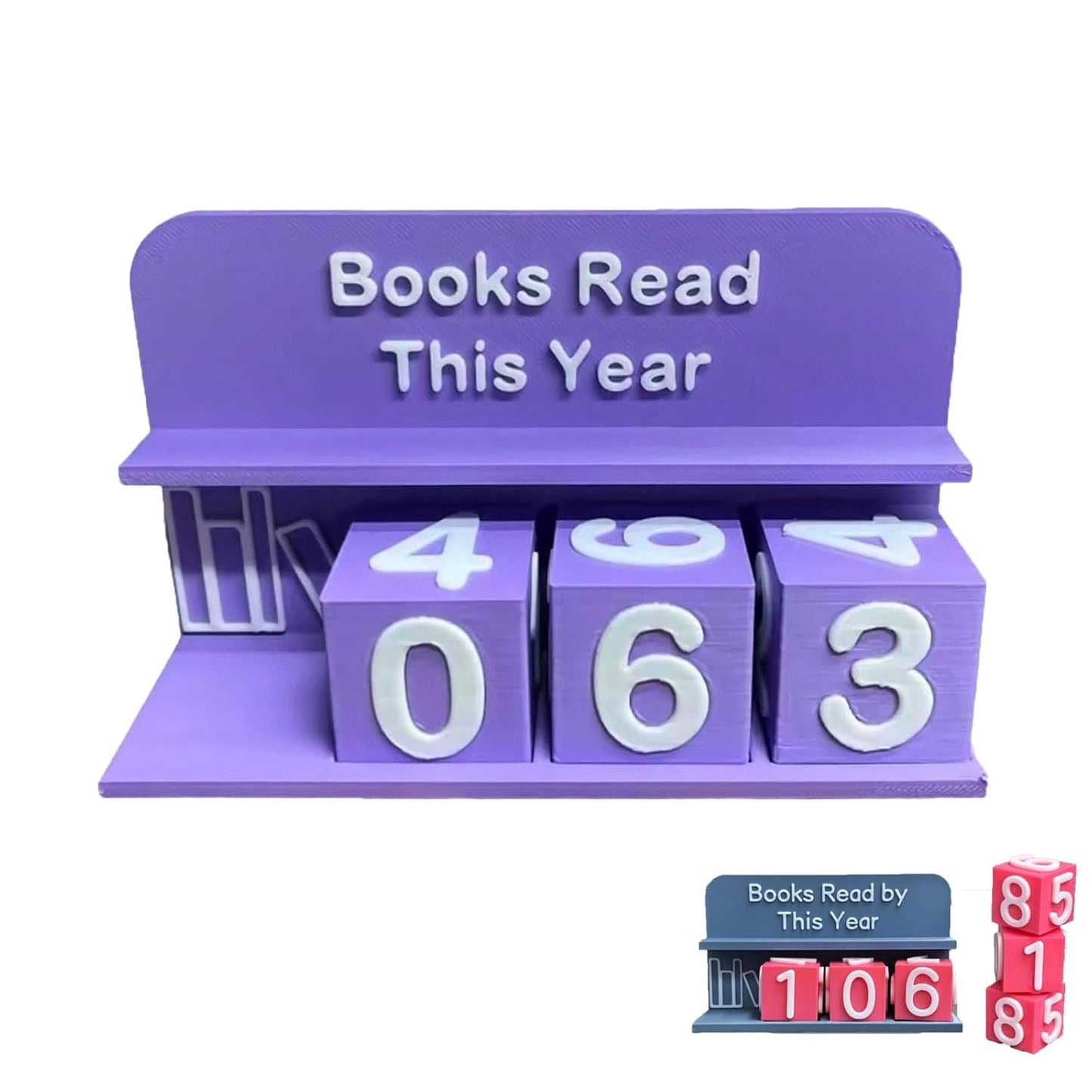 Yearly Reading Counter – 3D Book Tracker for Reading Challenges
