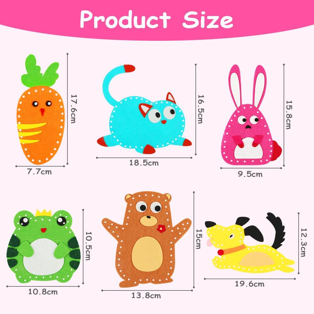 Safe Felt Animal Set for DIY Sewing