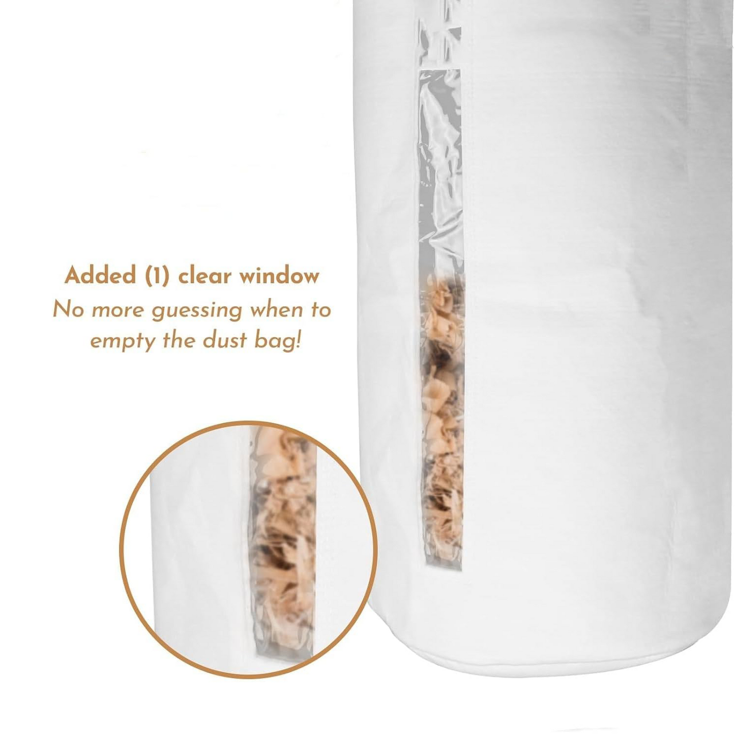 Dust Collection Bag with 4-Inch Keyed Hose Clamp – 30 Micron Filter for Planers & Collectors