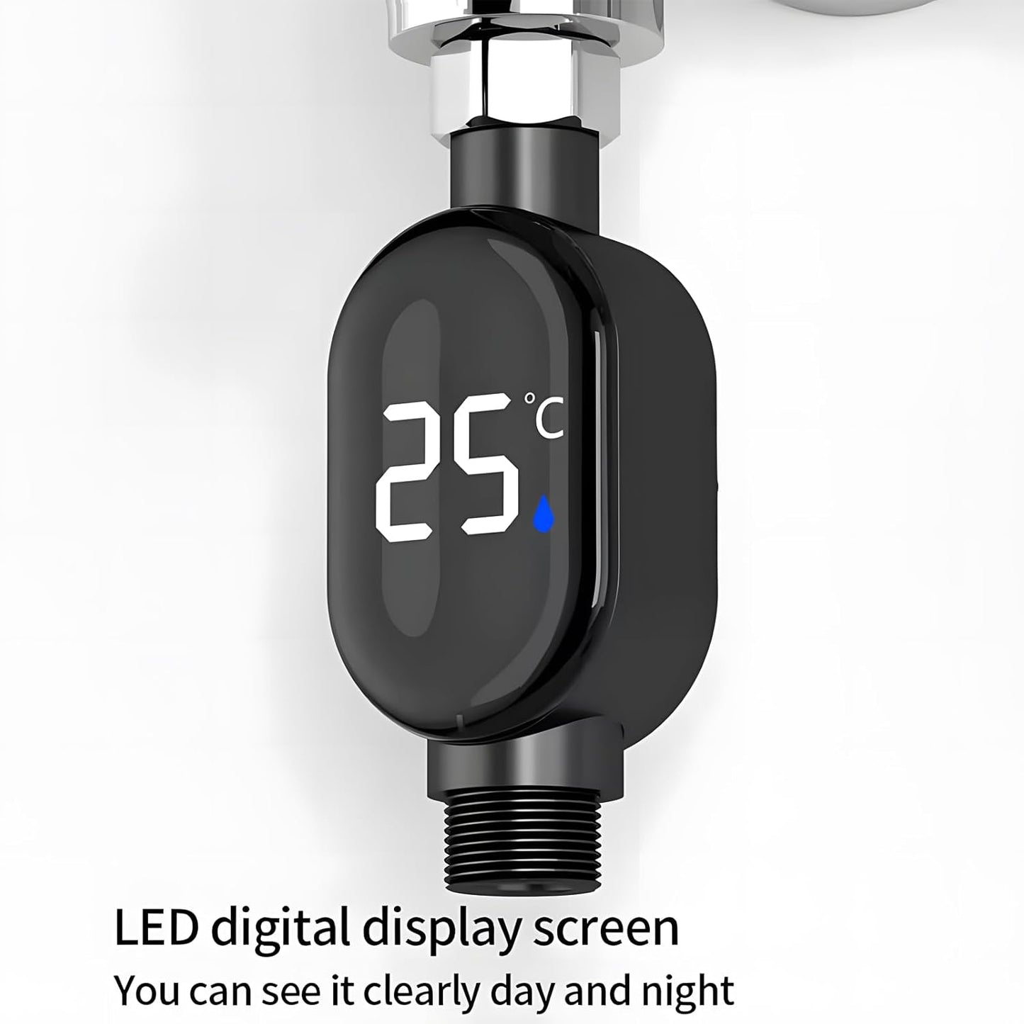 Waterproof Smart Digital Shower Thermometer – LED Display for Safe Bathing