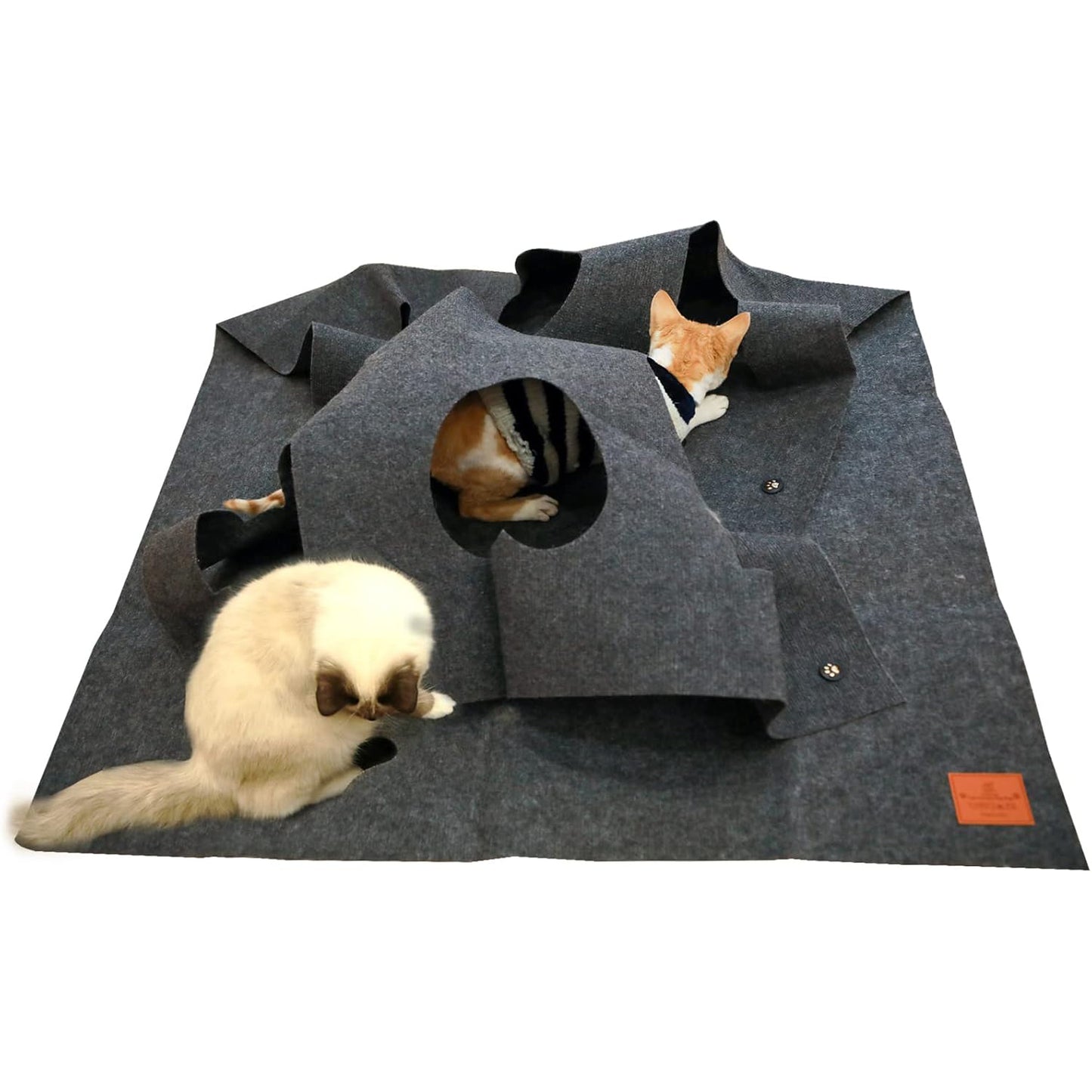 Durable Activity Cat Mat – Foldable Space-Saving Interactive Scratching Play Rug for Cats