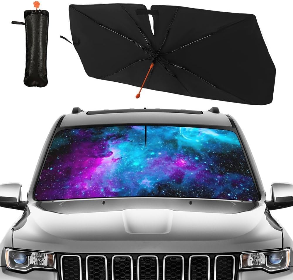 Funny Rooster Car Windshield Umbrella – UV Protection Sunshade for Front Window, Foldable Sun Visor Protector
