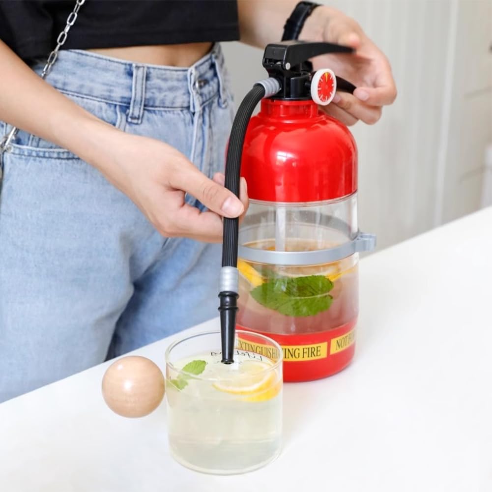 Fire Extinguisher-Shaped Alcohol Dispenser – 2L Pump for Beer, Whiskey, Wine, and More