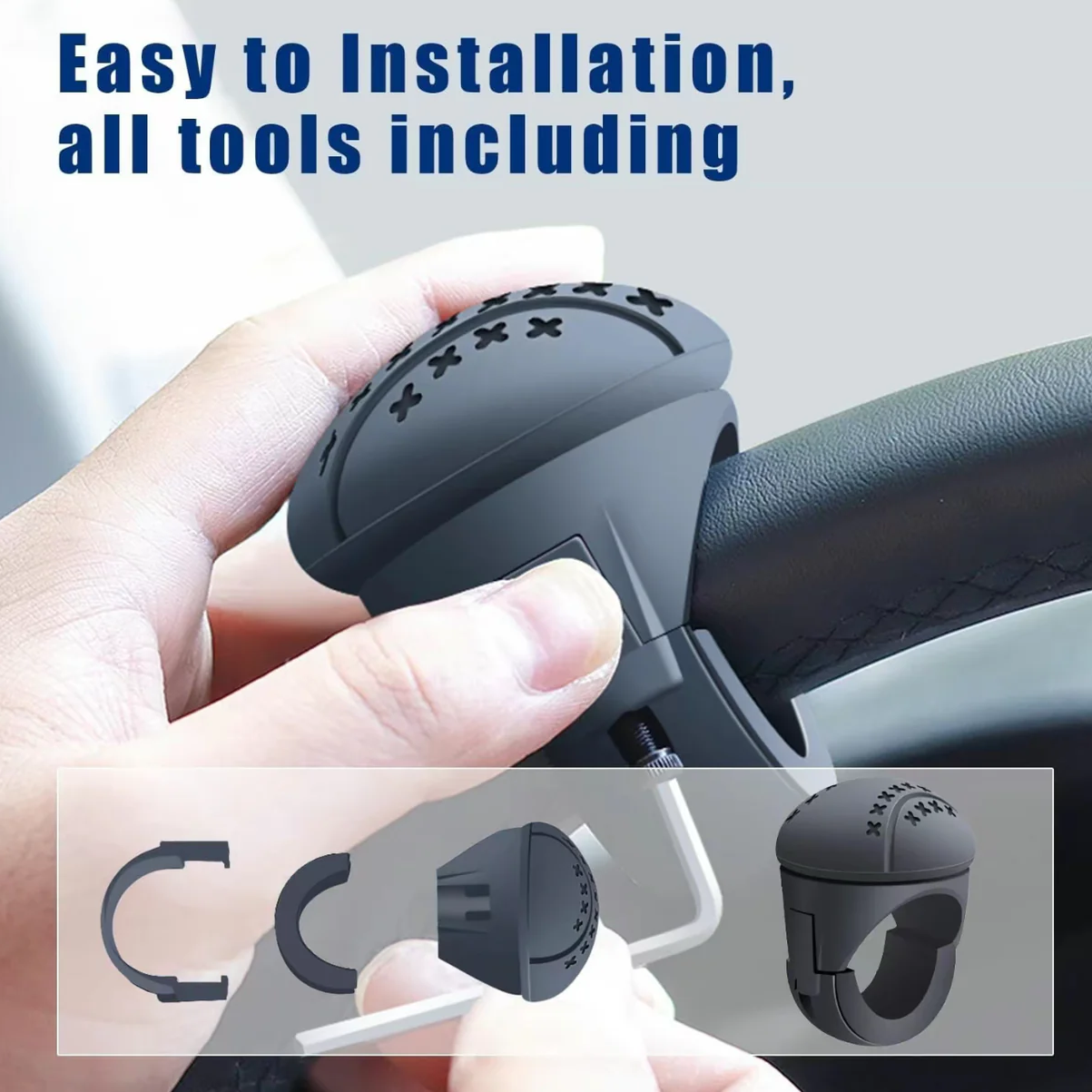 360° Steering Wheel Spinner Knob – Easy One-Hand Control | Non-Slip Silicone Grip