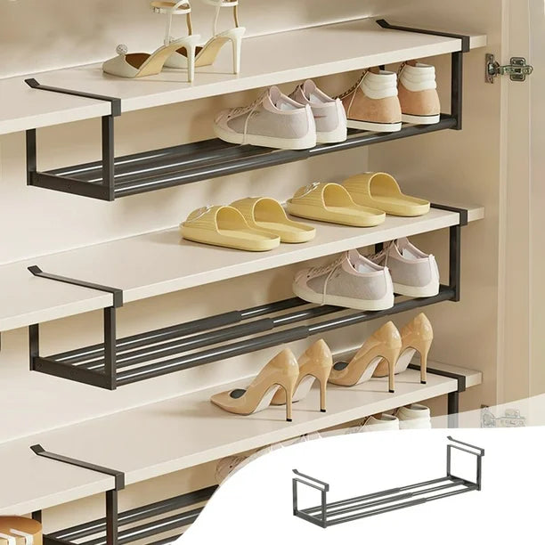 Adjustable Slipper Rack | No-Drill Wall Mounted Shoe Organizer