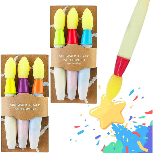 Sidewalk Chalk Paint Brush Set – Washable Outdoor Liquid Chalk for Kids