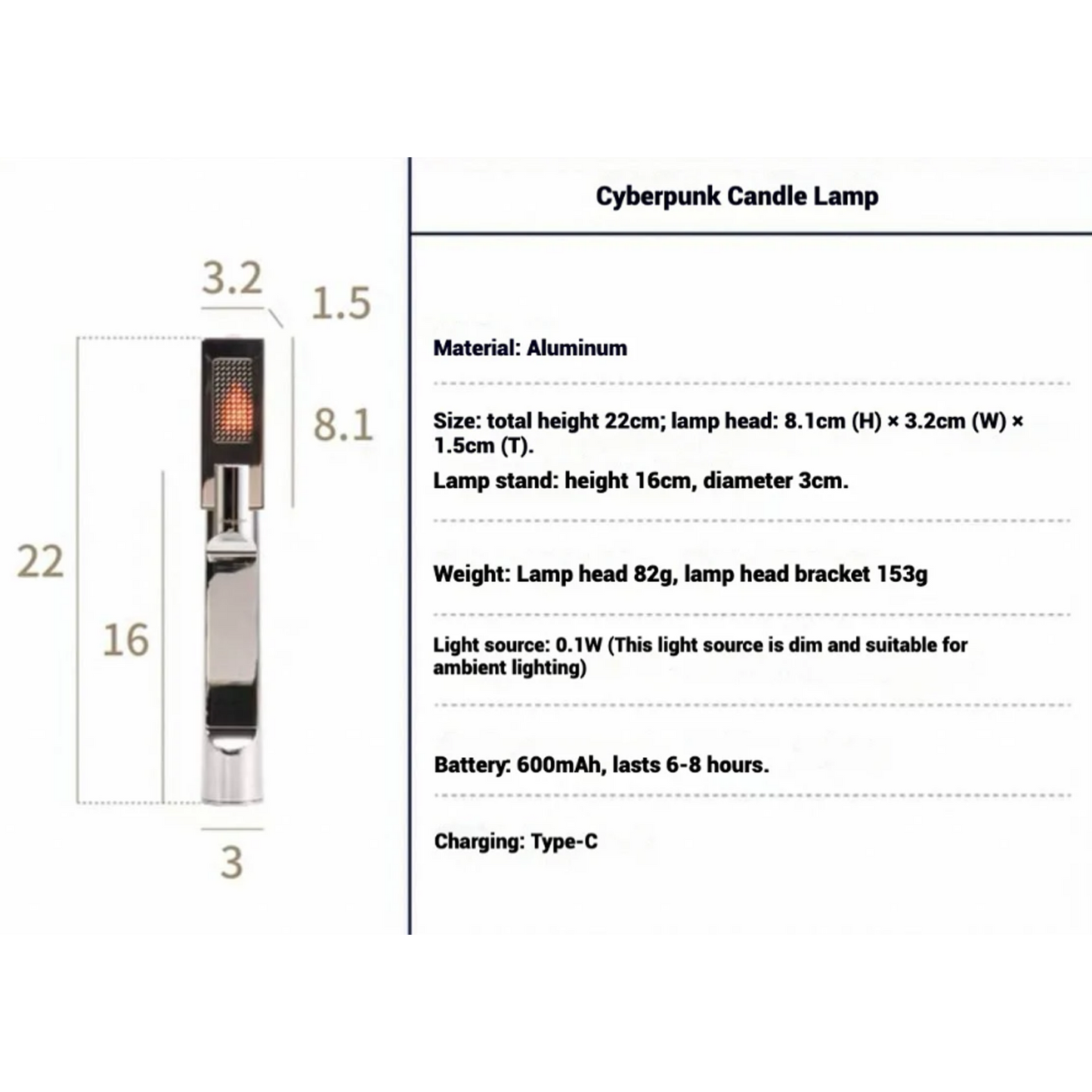 Touch Control Magnetic Candle Lamp