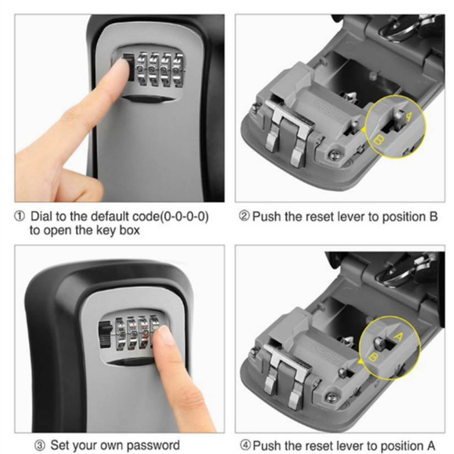 Wall-Mounted Combination Safety Deposit Box For Keys