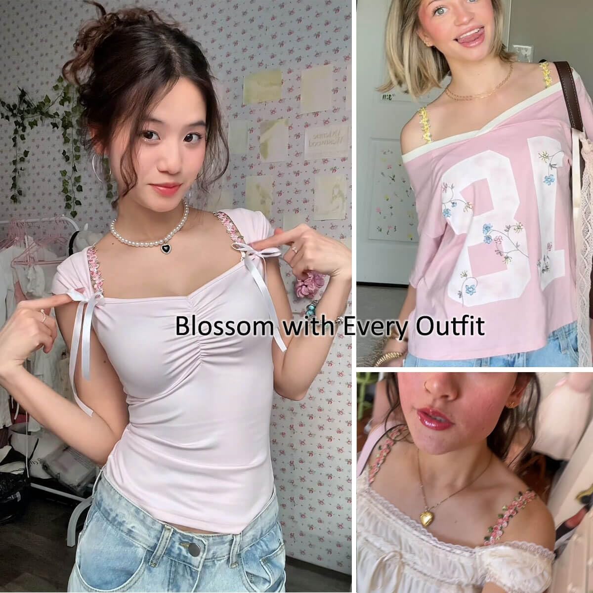 Floral Lace Bra Straps – Adjustable & Detachable Shoulder Straps for Dresses and Bras